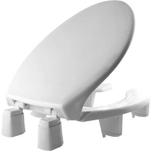 Bemis Steadfast 3" Raised Toilet Seat with Open-Front, Hinges that Never Loosen, Elongated