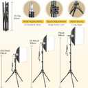 Torjim Softbox Photography Lighting Kit, 16'' x 16'' Professional Softbox Lighting Kit with 85W 3000-7500K LED Bulbs, Studio Lights for Photography/Video Recording/Live Streaming/Portraits Shooting