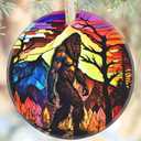Christmas Ornaments, 3.5 Inch Ceramic Bigfoot Hanging Ornament, Christmas Tree Ornaments, Gifts for Boyfriend, Xmas Gifts, Unique Gift Idea, Perfect for Holiday Party, Tree, Window, Wall Decor (Mythology Sasquatch)