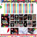 Zhanmai 48 Pieces Hispanic Heritage Month Gifts Set Spanish Pens Journal Notebooks Hispanic Heritage Month Ballpoint Pens with Notepads for Classroom Teacher Rewards Office School Supplies