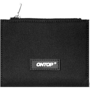 ONTOP Mens Bifold Wallet Zipper, Minimalist Fabric Canvas Card Holder Ultra-Compact Everyday Carry, Birthday Christmas Gift for Him