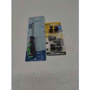 Pack of 2 SCREWDRIVER SET ENSEMBLE DE TOONEVIS, Melnor 65134AMZ 5 Piece Quick Connect Starter Set Connector Bundle, Product and Faucet Adapter, Product End and Faucet End Connector, Black, Yellow, Grey