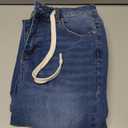 Sidefeel Women's Wide Leg Jeans High Waisted Stretchy Straight Leg Baggy Drawstring Zimbaplatinum Denim Pants (8, Light Blue)