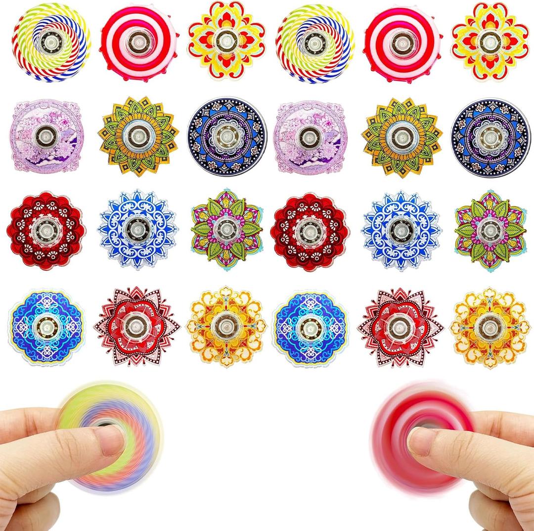 52pcs Mini Fidget Spinners Toys, Anxiety Stress Relief Sensory Spinning Toys for ADHD, Birthday Gifts Goodie Bag Stuffers Party Favors for Kids Adults Treasure Box Toys Classroom Prizes Supplies