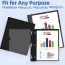 HAUTOCO 12 Pack Plastic Report Covers with 3-Prong Fasteners Clear Front Resume Portfolio Folder for 8.5x11 Letter Size Paper, Presentation Document Report Folders for Office School Use, Black