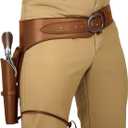 Gun Holster Bullet Belt: Gun Holster for Men, Cowboy Belts for Men, Medieval Wild Hip Western Cowboy Costume Belt, Leather Thigh Strap for Halloween Cosplay, Masquerade Party Decorations (Single)