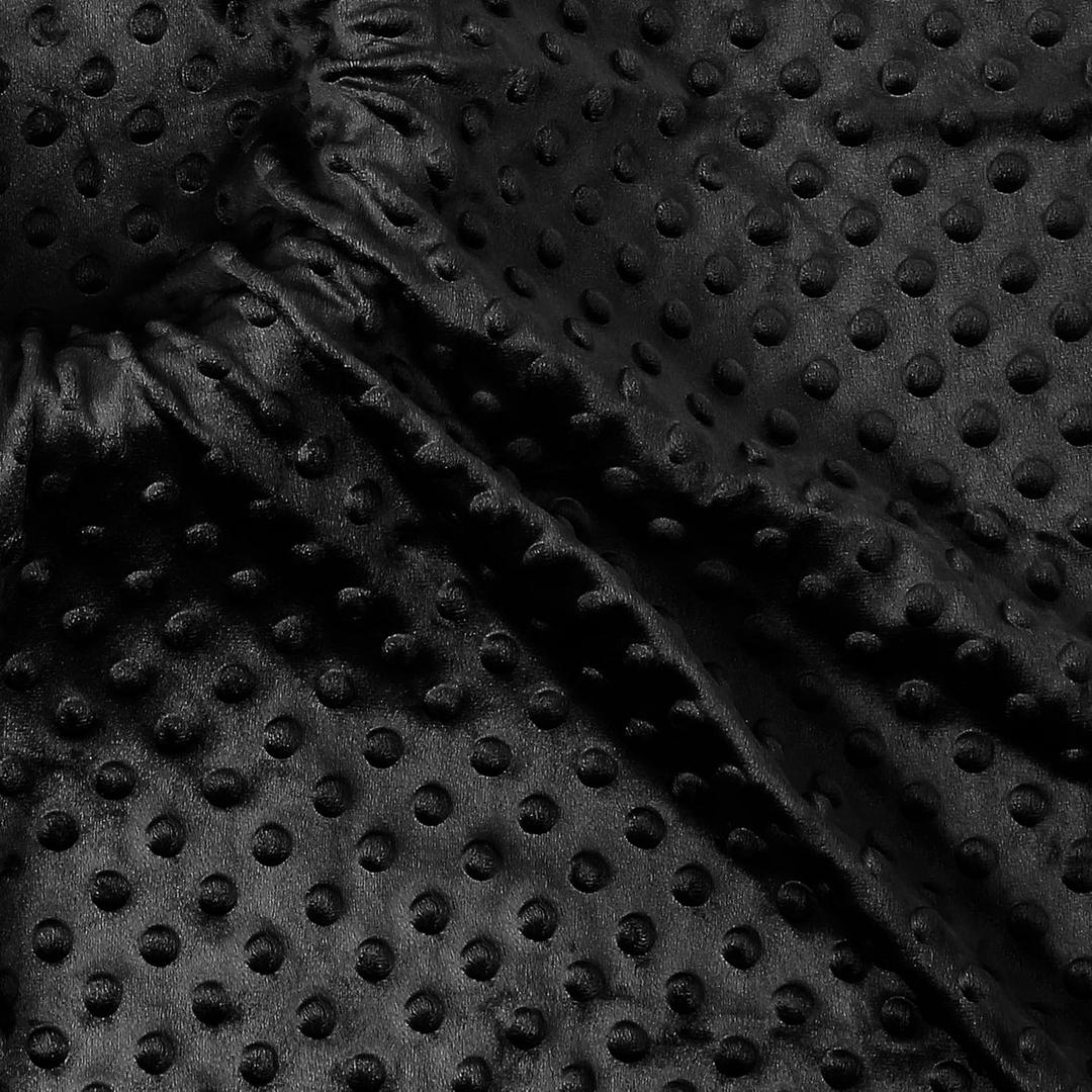 Homiest Minky Dot Fabric by The Yard, 5 Yards x 60 Inch Wide, Black Color, Soft Cuddle Minky Fabric for Baby Blanket, Pillow Covers, Clothing Making, Scarf, Beanie, Sewing