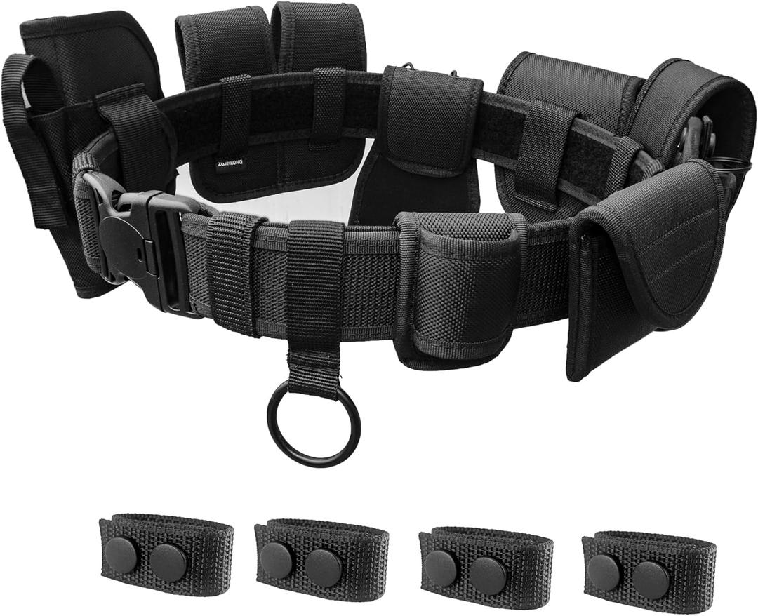 10 in 1 Duty Belt Rig police Molded Pouches Kit Tactical Utility Security Guard Belt Modular Law Enforcement Military Equipment Belt 4 pack Belt Keeper