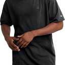 Champion Men's Classic Short Sleeve T-Shirt, Standard Fit, Midweight 100% Cotton, Black, 4X-Large Tall