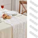 6 Pack White Cheesecloth Table Runner 10FT Long Easter Spring Boho Gauze Table Runner Rustic Sheer Runner for Mother's Day Wedding Bridal Baby Shower Birthday Party Table Decor Easter Decorations