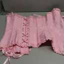 SZIVYSHI Corset Tops for Women, Bustier Shapewear Lingerie, Lace Waist Push Up Bodysuit (X-Small, Powder Pink)