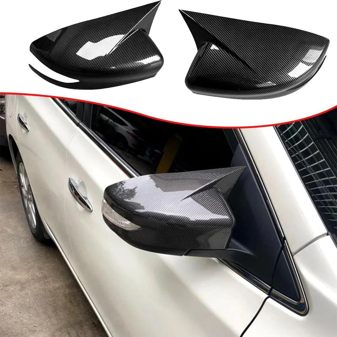 2PCS New Sports Rear Mirror Cover Caps for Nissan sentra 2013-2019/Altima Sedan 2013-2018 ABS Side Door Wing Mirror Cap Covers Exterior car Accessories - Carbon Fibe