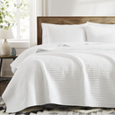 White Quilt Set Queen Size-Lightweight Bedspreads Queen Quilts Bedding Set | Soft Coverlet with 2 Pillow Shams for All Seasons, Suitable for Bed, Couch, 3 Pieces, 90"x94"