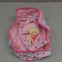 Baby Doll Cradle Bassinet Portable Doll Carrier Carry Bag,Doll Accessories Playset,with Soft Pillow Quilt Blanket Bear,for 8-9-10-11-12 Inch Smaller Alive Baby Doll (Flower Pattern)