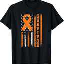 Leukemia Survivor T-Shirt - Bold Orange Ribbon Shirt T-Shirt M 