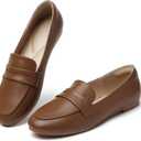 Tilocow Women's Loafers Penny Loafers for Women Comfortable Round Toe Flats Fashion Work Dressy Shoes