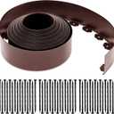 Sasylvia 5'' x 50' Landscape Edging Kit Plastic Garden Edging Border Include 45 Anchoring Spikes for Lawn Garden Grass Yard Home School, Brown