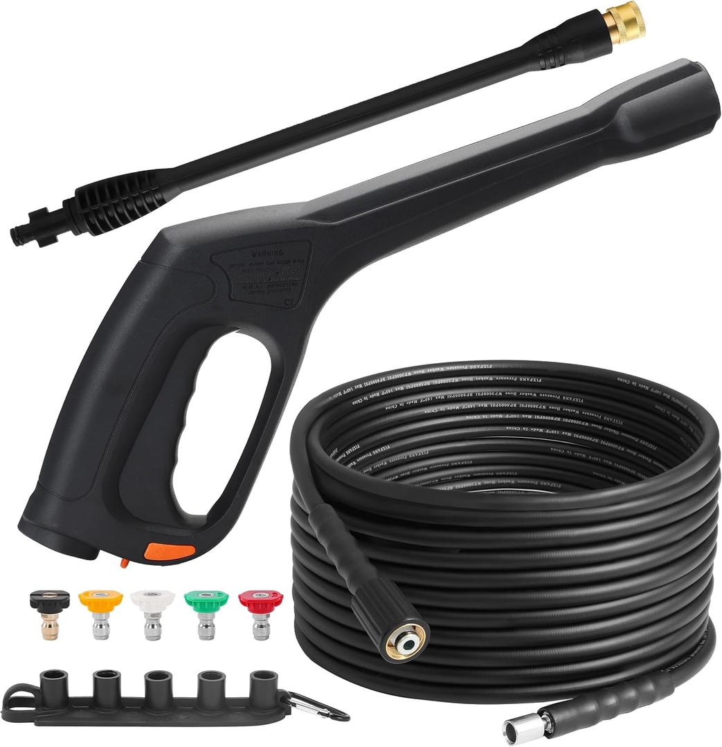 FIXFANS Pressure Washer Gun and Hose Kit, Replacement Pressure Washer Extension Wand Compatible with Some of Portland Husky Black Decker Ford Pulsar ShopForce Taskforce Powerwasher Taskmaster