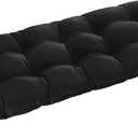 downluxe Outdoor Bench Cushion for Patio Furniture, Waterproof Tufted Overstuffed Porch Swing Cushions, Thick Outdoor Loveseat Cushions, 44" X 19" X 5", Black, Set of 1