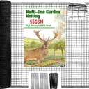 Deer Fence Netting, 4 x 75ft Heavy Duty Plastic Mesh Deer Netting, 55GSM Deer Fence for Garden, Reinforced Edges Anti Bird Netting Mesh for Trees Vegetable Raised Bed(55GSM, 4 x 75ft)