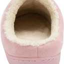 NewDenBer Women's Cozy Memory Foam Slippers Soft Fleece Lined Slip on Indoor Outdoor House Shoes 6-7 Pink