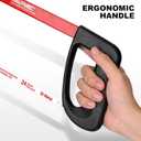 HAUTMEC 12-Inch Hacksaw, High Tension Hack Saw Frame with 24 TPI Bi-Metal HSS Blade, Hand Saw for Cutting Metal, Steel Pipe, PVC & Wood (HT0398)
