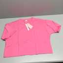 Women's Oversize Workout Cropped Tops Short Sleeve Drop Shoulder Boxy TShirts Roll Hem Basic Loose Yoga Running Tees Hot Pink Small