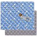 Odorless Premium Foam Baby Play Mat 36" x 36", Soft Microfiber Fabric Crawling Mat for Floor- Comfortable and Hypoallergenic, Non-Slip Cushioned Floor Playpen mat for Infants,Babies,Toddlers