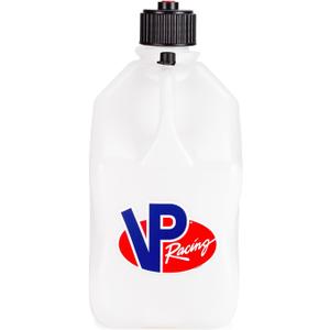 VP Racing 5.5 Gallon Motorsport Racing Liquid Container Utility Jug Can with Contoured Handle, Multipurpose Cap and Rubber Gaskets, White