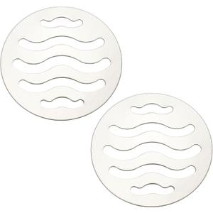 uxcell 2 Pcs Round Floor Drain Cover, Stainless Steel Shower Hair Catcher Drain Grate for Small Lawns, Bathroom Covers, Kitchen Floor Drains, Silver Tone(2.5 Inches)