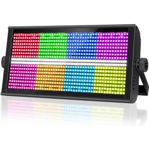 LED Stage Strobe Light,960 LEDs RGBW DJ Strobe Lights with 48 RGB&8 White Segments by DMX Control Master-Slave Auto Play for Event Stage Club Bar Party Show Wedding Stage Lighting
