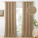 BGment 95 Inch Long Privacy Linen Curtains for Living Room 2 Panels, Thick Camel Textured Window Curtain Drapes Floor Length for Bedroom Farmhouse Light Filtering with Grommet, Each 52 Inch Wide