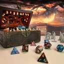 Galdor's Guild Mimic Dice Chest Storage Box | Free Lock & Key | Compatible with Dungeons & Dragons Players, Dungeon Master/DM RPG Gaming | Holder Vault Case | Holds 4 Polyhedral Sets (Regular)