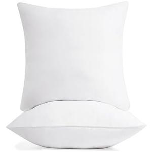 Deconovo 2-Pack Outdoor Premium Pillow Inserts 18x18 Inch, Plush, Supportive & Soft | Square Cushion Fillers for Sofa, Bed & Couch | Machine Washable, Hypoallergenic & Durable