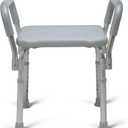Medline Backless Shower Chair with Arms - 350 lb. capacity, Bench, Stool, Seat for Elderly, Seniors Independent Adult and Disabled Adults