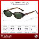 Retro Oval Sunglasses for Women Men Fashion Small Oval Sunglasses 90s Vintage Shades (A3 Leopard/G15)