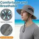Sun Bucket Hats Waterproof Packable Protection Hat Hiking Fishing Beach Garden Hat Camping Traveling Wide Brim Hats for Men Women Dark Gray (Gray)