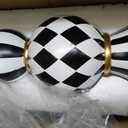 Jenaai 24" Large Black and White Checkered Decor Resin Home Halloween Decor
