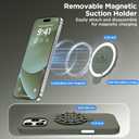 Magnetic for iPhone 16 Pro Case, Compatible with Magsafe, Suction Cup Phone Mount, 2 Screen Protectors - Camera Protector, Silicone Shockproof Protective Phone Cover 6.3", Olive Green