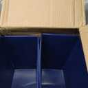 iDesign Small Plastic Bathroom Trash Can, Slim Rectangle Garbage Bin for Bedroom, Office, Dorm, 4-Pack, Navy Blue