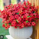 Kingsboomy Artificial Flowers for Outdoors, Faux Plants Flowers, 12 Bundles Silk Colorful Fake Flowers Eucalyptus Realistic UV Resistant for Outside Home Planter Porch Patio Yard Decor (12, Red)