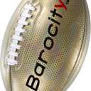 Football Premium Boy and Girl Official Match Ball with Reflective Iridescent Rainbow Hex Pattern, Durable Indoor, Outdoor, Training Practice Game Playtime (Size 6, Gold)