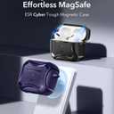 ESR for AirPods 4 Case, Compatible with AirPods 4th Generation Case (2024), Compatible with MagSafe, Powerful Drop Protection, Magnetic Lid, Cyber Series, Purple