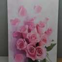 Floral Canvas Wall Art Pink Roses with Petals Painting Modern Pink Romantic Home Decor Picture for Bathroom Bedroom(Artwork-01, 36"x24")