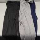 3 Pack Women's Maternity Pants Pregnancy Leggings Over The Belly Wide Waist Pant Pocket Ruched Work Casual Trouser (Navy Blue, Light Gray, Black) XXL