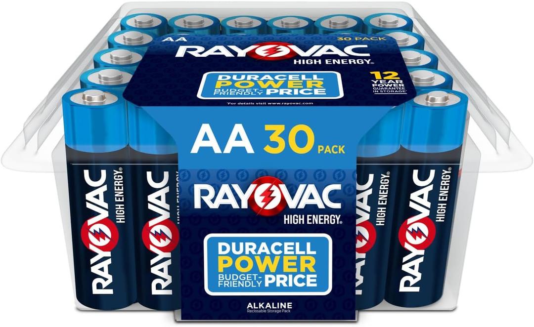 Rayovac High Energy AA Batteries (30 Pack), Double A Alkaline Batteries