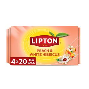 Lipton Peach Paradise Tea Bags, Caffeine Free Tea, Fruit and Herbal Tea, Individually Wrapped, 80 Total tea Bags (20ct - Pack of 4)