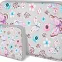 Hseok Elastic Laptop Case 13-14 inch Sleeve with Small Case, Neoprene Rainproof & Shockproof Cover for MacBook Pro 14" M3 M2 M1 and 13.3" MacBook Air/Pro,XPS 13/14 & Most 13"-14" NotebooksButterfly