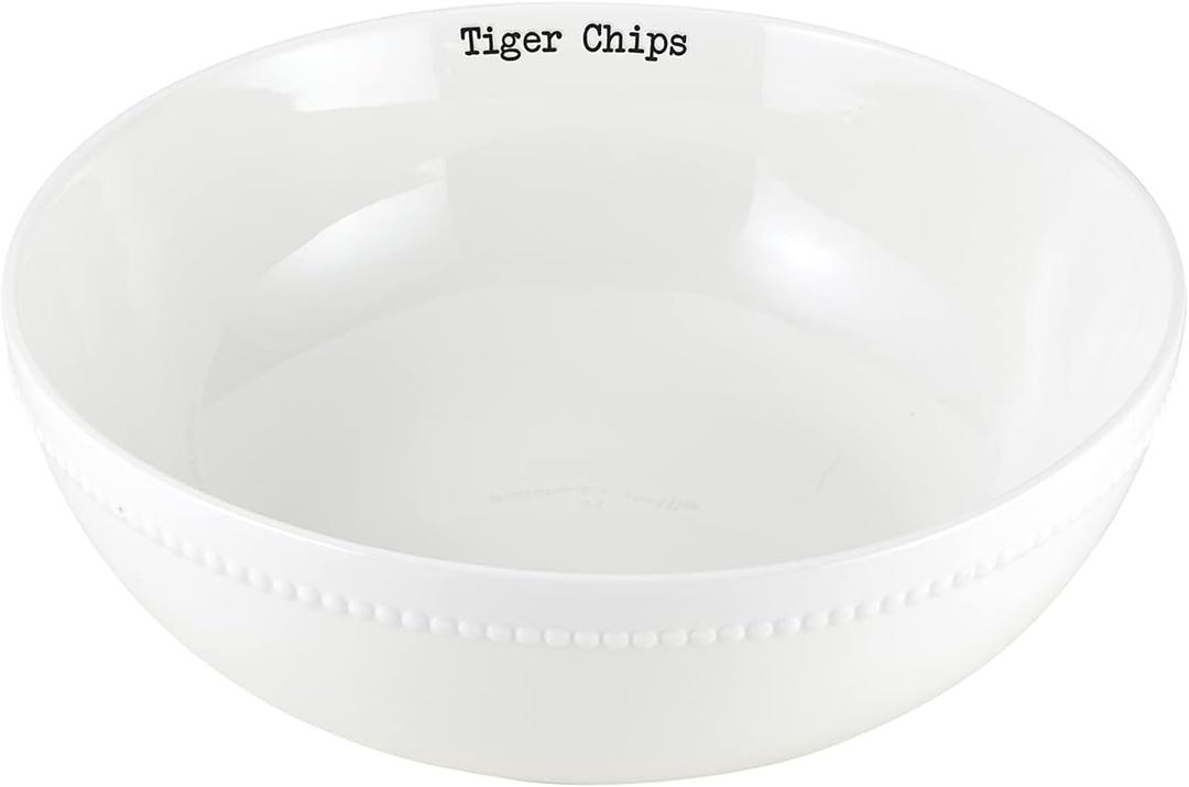 47th & Main Football Themed Ceramic Serveware, Chip Bowl, Clemson Tigers
