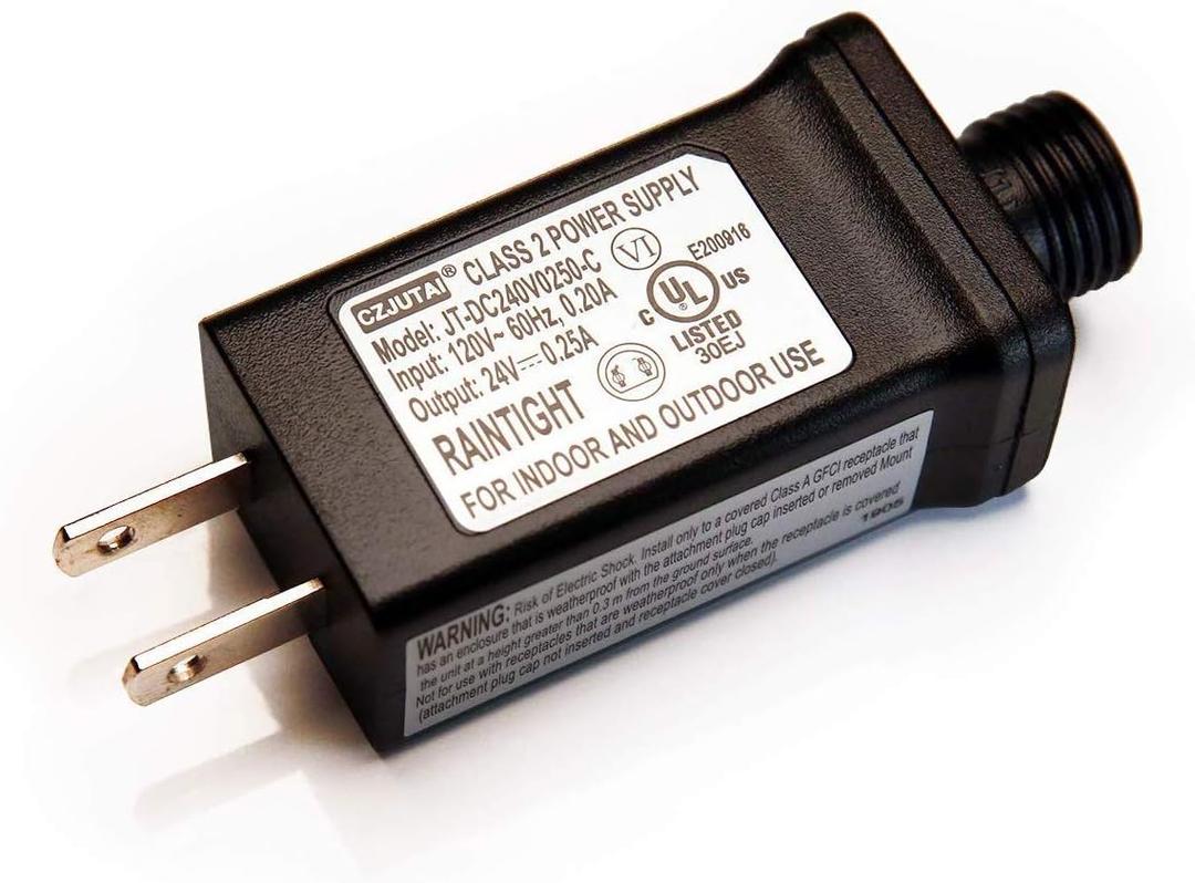 24V LED Christmas Tree & Strip Light Adapter  Class 2 Power Supply (JT-DC240V0250-C), UL Listed for US Standards. Designed for 24V Output Devices. See Details for More Compatible Models.